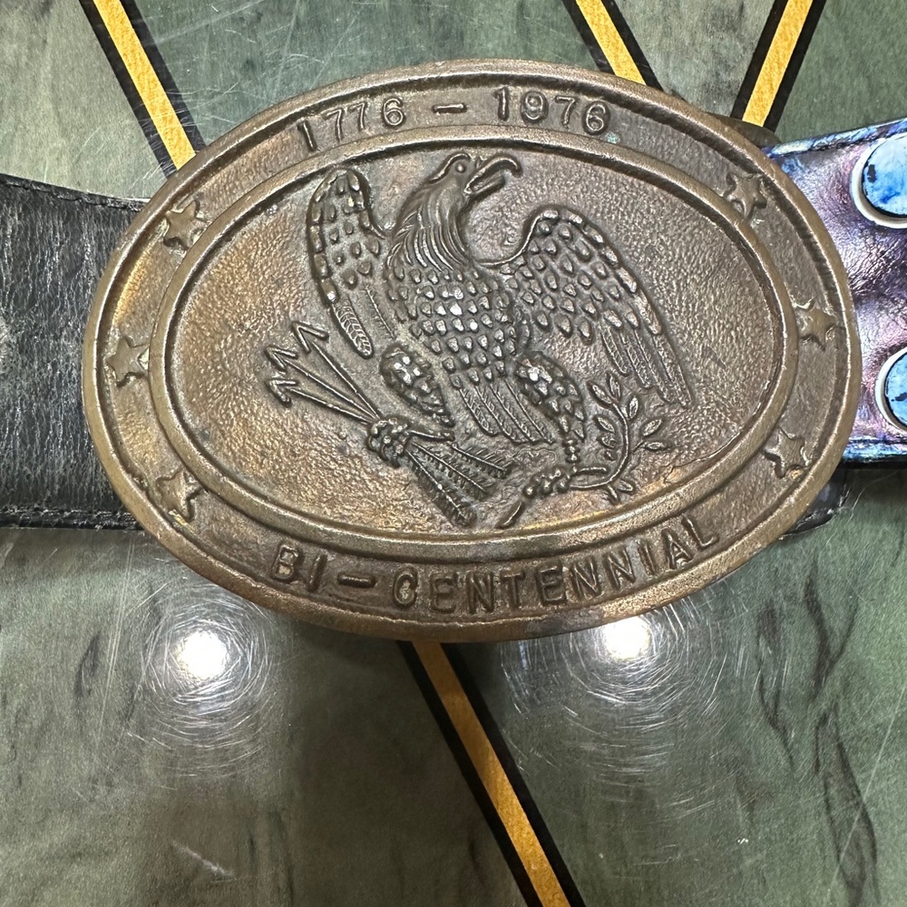 Bi-Centennial Eagle Belt Buckle